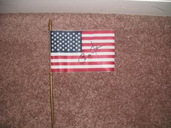 Image of Barack Obama Autographed Mini USA Flag