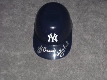 Image of Yogi Berra & Whitey Ford Autographed Yankees rawlings mini-helmet w/coa