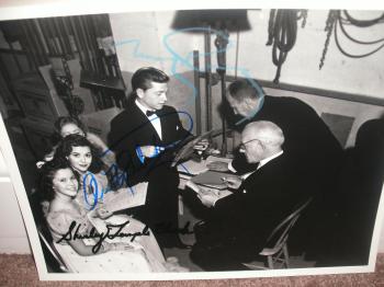 Image of Silver Screen Child Stars Multi Autographed 8x10 By 3 W/ Shirley Temple, Ann Rutherford and Mickey Rooney!!!