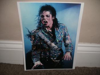 Image of Michael Jackson Autographed color concert 8.5x11 picture