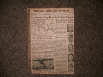 Image of Dwight Eisenhower Autographed 7X9 Newspaper Page