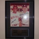 Image of Mickey Mantle and Willie Mays 12X16 Autographed Plaque w/Coa