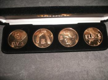 Image of Elvis Presley Gold Toned Coin Set From Harrah's