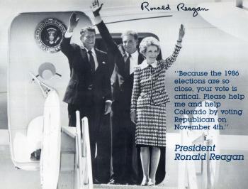 Image of President Ronald Reagan Autographed 8X10 Political Postcard