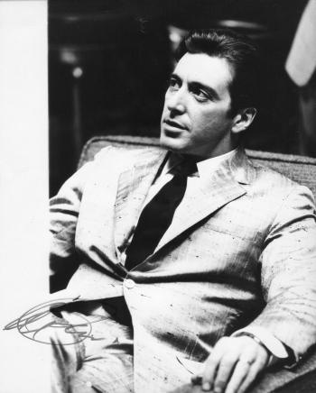 Image of Al Pacino Autographed "Godfather" B&W 8X10