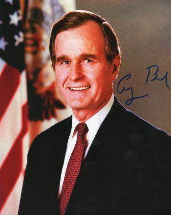 Image of George Bush Sr. autographed 80's photo