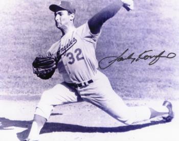 Image of Sandy koufax autographed Dodgers action 8x10 photo
