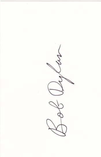 Image of Bob Dylan Autographed unused 80's Gov't Postcard