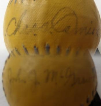 Image of John McGraw & Charles Commiskey hand signed baseball.