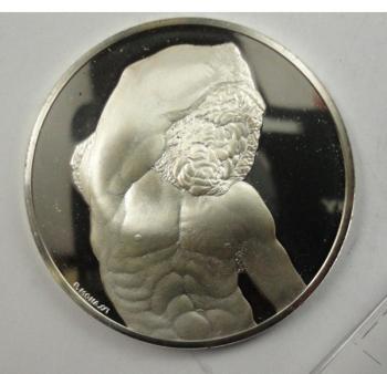 Image of The Genius of Michelangelo "The Bearded Prisoner" "Sterling Silver Medallion