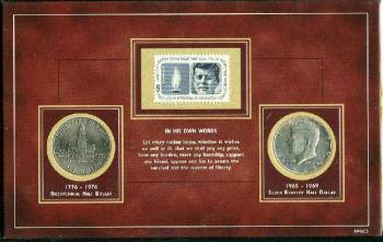 Image of JFK Commemorative Halves & Stamps Folio