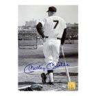 Image of Autographed Mickey Mantle "Observing the Field" 5x7 B/W Photo w/ COA