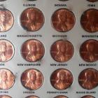 Image of 50 Lincoln 1989 State Pennies in Wood/Glass Frame