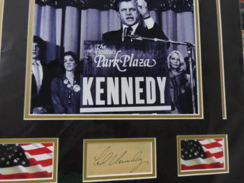 Image of Ted Kennedy AUTOGRAPHED/custom matted 16x20 display!